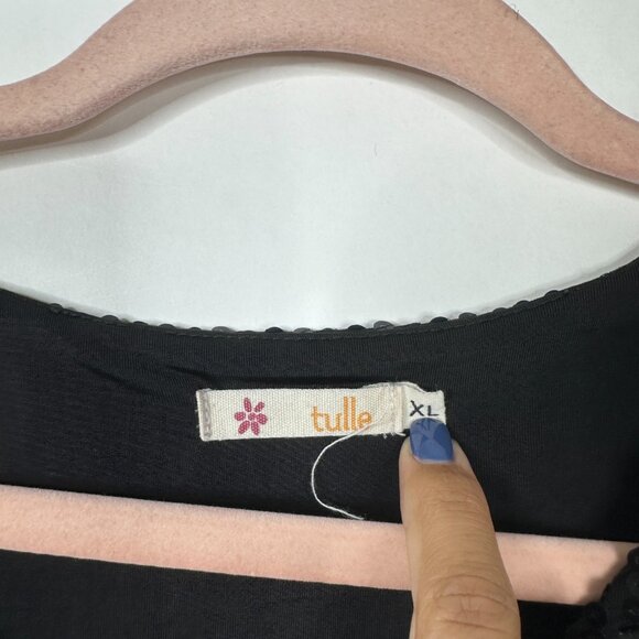 2/$30 tulle Sequin Mini Slip Dress Little Black Dress XL #A0228 TRB2 - Picture 5 of 8